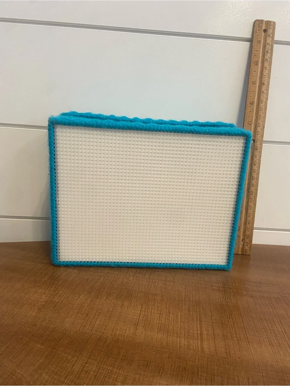 Handcrafted Yarn crocheted box Yellow Floral Accent w/ lid